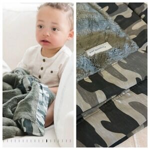 Saranoni Satin Back Toddler Blanket Camo Neutral Nursery. $85 40"x60"